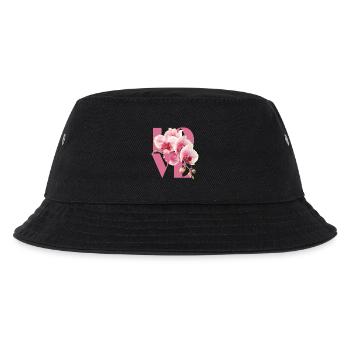Elegantes Orchideen-Blumendesign - Kinder Bucket Hat - Schwarz - Vorne