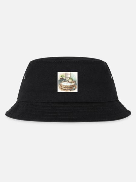Elegante Froschige Badeszene - Kinder Bucket Hat - Schwarz