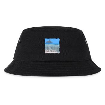 Ibiza Strandkulisse mit Sonnenschirm - Kinder Bucket Hat - Schwarz - Vorne