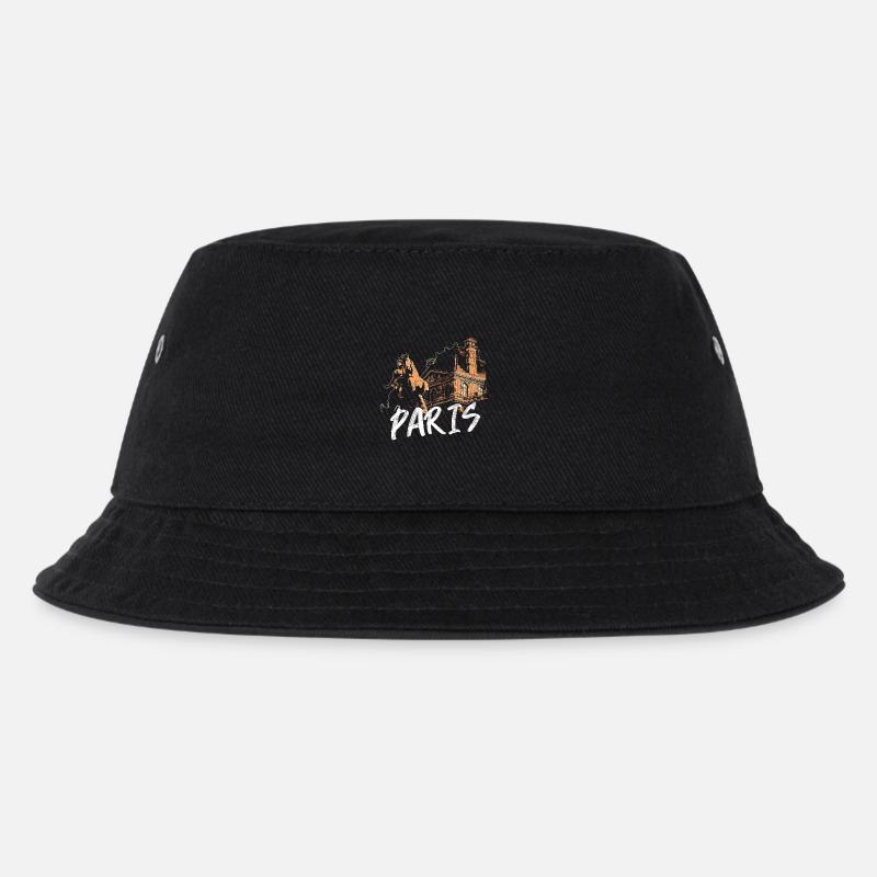Paris architecture and statue - Kids’ Bucket Hat - black