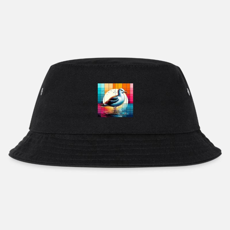 Möwe - Kinder Bucket Hat - Schwarz