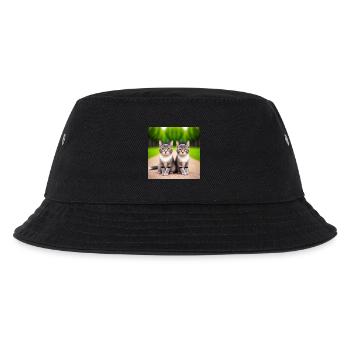 Katzenzwillinge auf der Straße - Kinder Bucket Hat - Schwarz - Vorne