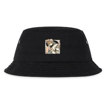 Dressurreiten Pferd edel Art Nouveau Geschenk - Kinder Bucket Hat - Schwarz - Vorne