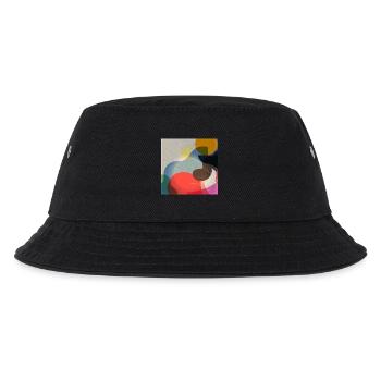 Abstrakte Farbformen Komposition - Kinder Bucket Hat - Schwarz - Vorne