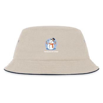 In der Nase bohren – Lustiges Schneemann-Wortspiel - Kinder Bucket Hat - Natur/Navy - Vorne