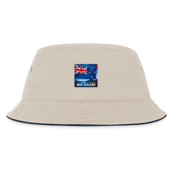 New Zealand Flag Design - Kids’ Bucket Hat - ecru/navy - Front