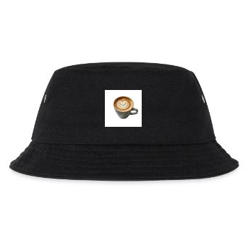 Latte Herzkunst Becherdesign - Kinder Bucket Hat - Schwarz - Vorne