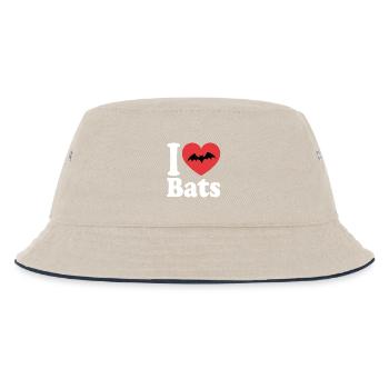 I Love Bats – Bat Lover - Kids’ Bucket Hat - ecru/navy - Front