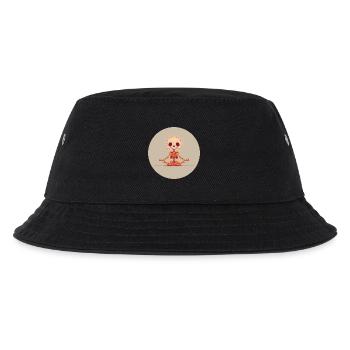 Skelett Meditationspose in Orange - Kinder Bucket Hat - Schwarz - Vorne