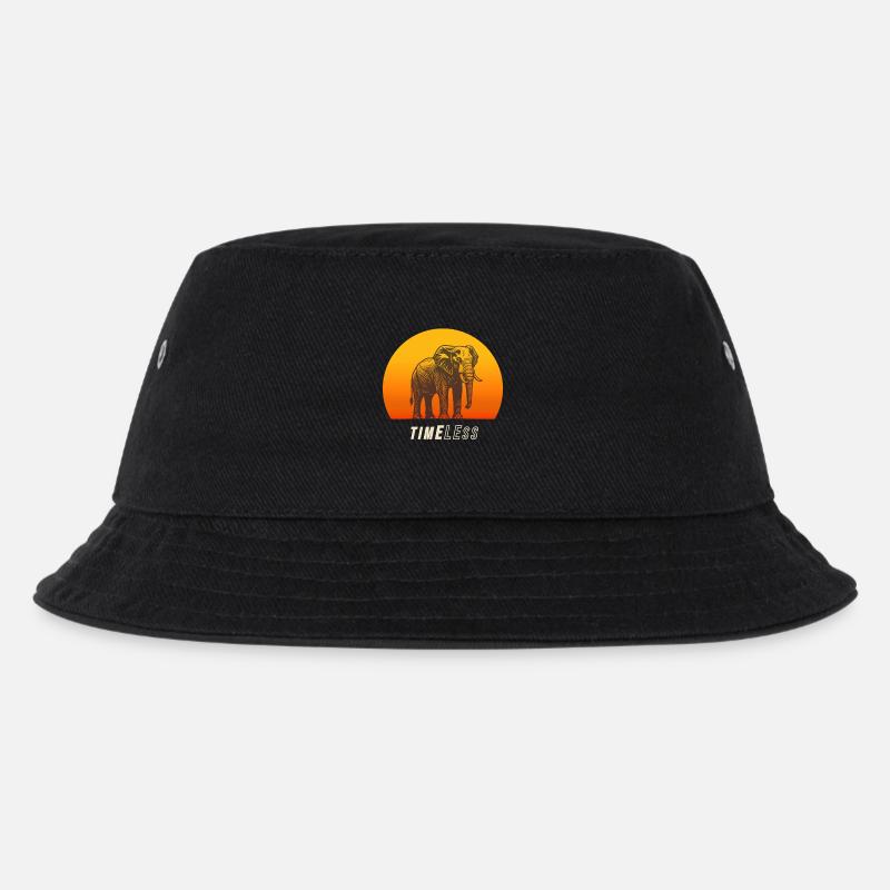 Timeless Elephant – Kraft und Ruhe im Sonnenunterg - Kinder Bucket Hat - Schwarz