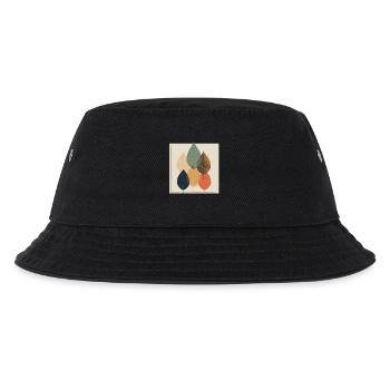 Herbstblatt-Mosaik: Retro-Palette - Kinder Bucket Hat - Schwarz - Vorne