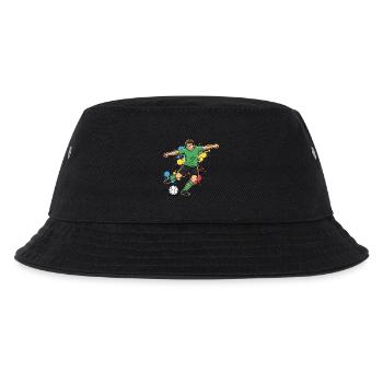 fussballspieler-comic-farbspritzer-gruen - Kinder Bucket Hat - Schwarz - Vorne