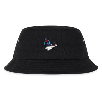 Bunter Skifahrer in Action - Kinder Bucket Hat - Schwarz - Vorne