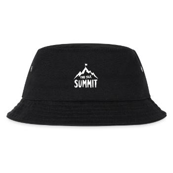 FIND YOUR SUMMIT Bergsport Spruch Zitat - Kinder Bucket Hat - Schwarz - Vorne