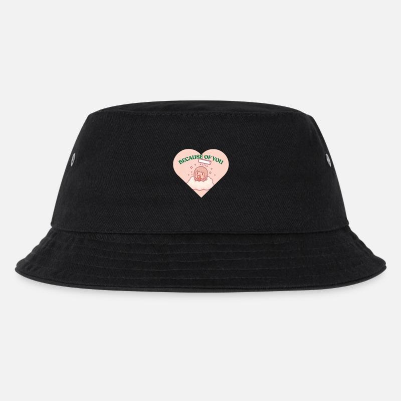 Wegen dir - Douceur Câline - Kinder Bucket Hat - Schwarz