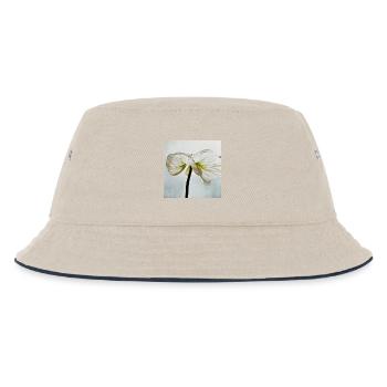 Weiße Mohnblüte - Kinder Bucket Hat - Natur/Navy - Vorne