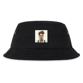 Vintage Nerd Portrait with Bowtie Glasses - Kids’ Bucket Hat - black - Front