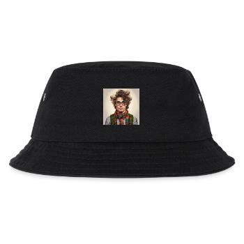 Farbenfrohes Schalporträt - Kinder Bucket Hat - Schwarz - Vorne