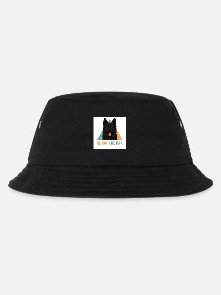 Be Kind Be Bak Dog Design - Kids’ Bucket Hat - black