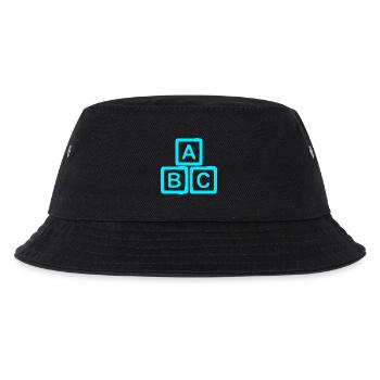 Neon ABC Block Muster - Kinder Bucket Hat - Schwarz - Vorne