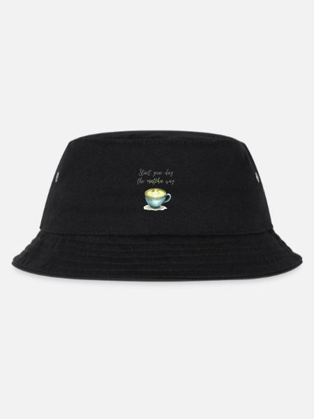 Beginnen Sie Ihren Tag auf die Matcha-Art Aquarellkunst - Kinder Bucket Hat - Schwarz