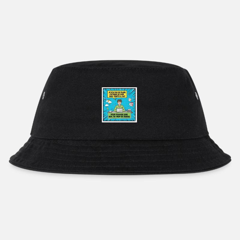 Procrastination and overwork BD - Kids’ Bucket Hat - black