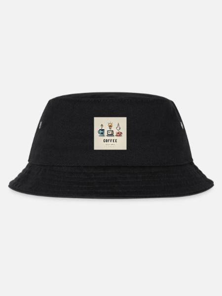 Kaffee Code Design - Kinder Bucket Hat - Schwarz