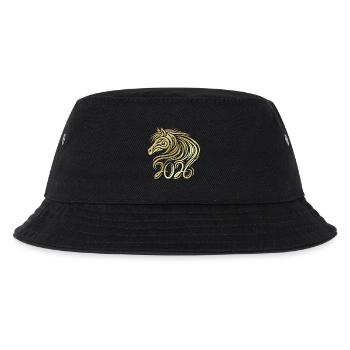Chinesisches Neujahr des Pferdes 2026 - Kinder Bucket Hat - Schwarz - Vorne