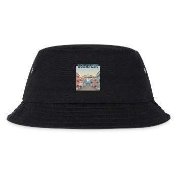 Budapest Tram River Vintage Travel Poster City - Kids’ Bucket Hat - black - Front