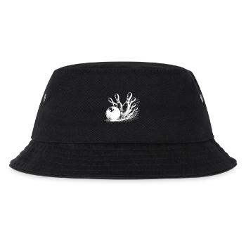 Dynamischer Bowlingkugel Wurf auf Pins - Kinder Bucket Hat - Schwarz - Vorne