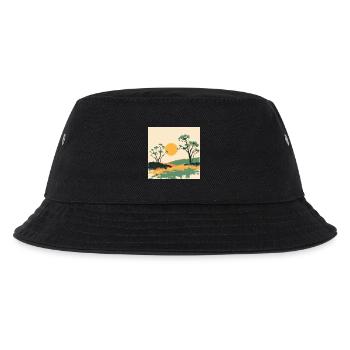 Solar Horizon and Pines - Kids’ Bucket Hat - black - Front