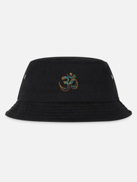 Om Symbol – Buntes Spirituelles Kunstdesign - Kinder Bucket Hat - Schwarz