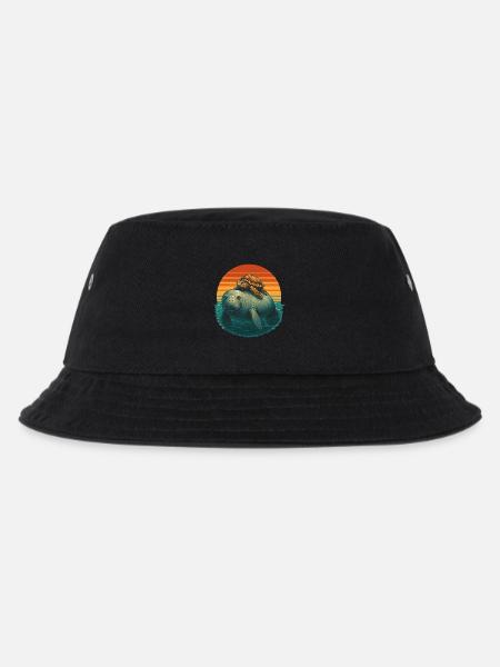 Manatee Schildkröte Ozean Freunde - Kinder Bucket Hat - Schwarz