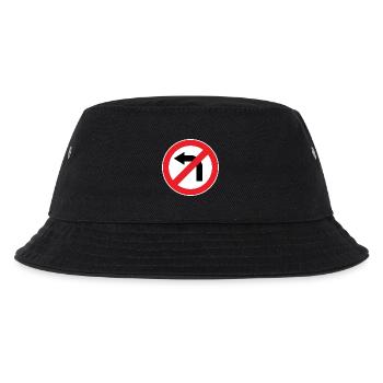 Links abbiegen verboten, Verkehrszeichen - Kinder Bucket Hat - Schwarz - Vorne