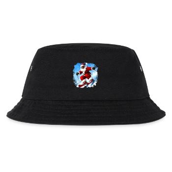 Weihnachten Skifahrer - Kinder Bucket Hat - Schwarz - Vorne