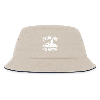 J'Peut Pas J'Ai Karting Funny Gift Karts Karting - Kids’ Bucket Hat - ecru/navy - Front