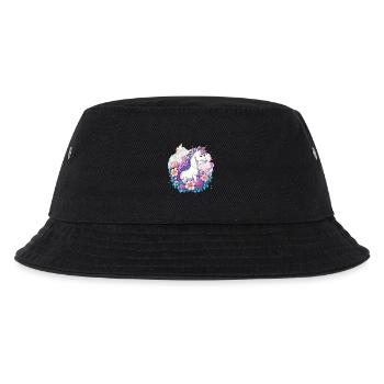 Spring Unicorn with Floral Wreath - Kids’ Bucket Hat - black - Front