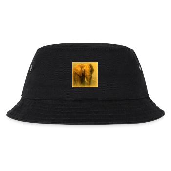 Golden Elephant in Painted Style - Kids’ Bucket Hat - black - Front