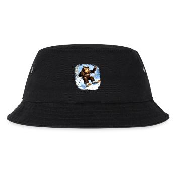 Affen Ski / Skifahrer Affe - Kinder Bucket Hat - Schwarz - Vorne