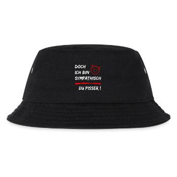Doch ich bin Sympathisch-Du Pisser-Funny Statement - Kinder Bucket Hat - Schwarz - Vorne