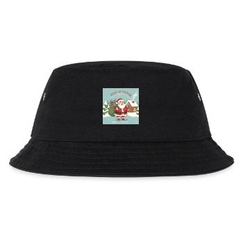 Christmas Santa with sack and candy cane - Kids’ Bucket Hat - black - Front