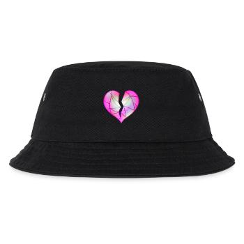 Gebrochenes Rosa Herz - Kinder Bucket Hat - Schwarz - Vorne