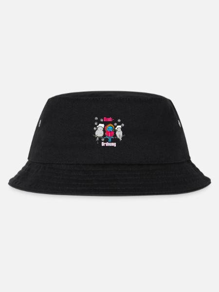 Wintervögel Cartoon – Lustige Hackordnung - Kinder Bucket Hat - Schwarz