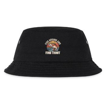 Angelspaß & Forellenfang – Petri Heil Motiv - Kinder Bucket Hat - Schwarz - Vorne