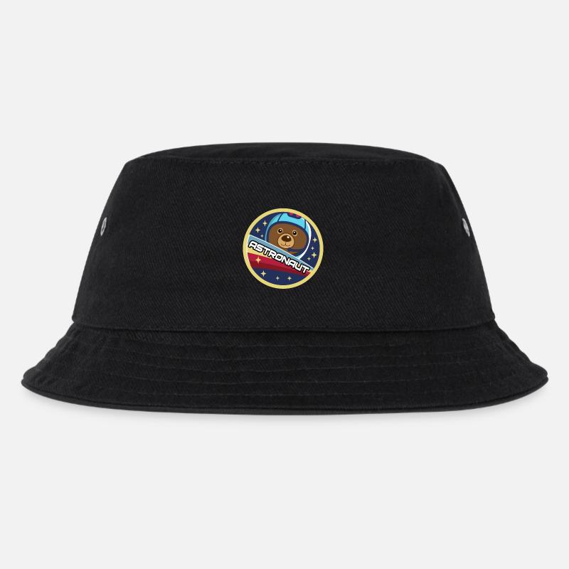 Astronaut Bear | Cool Astronaut Bear - Kids’ Bucket Hat - black