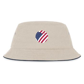 USA Flagge Tischtennisball Patriotisches Tischtennis - Kinder Bucket Hat - Natur/Navy - Vorne