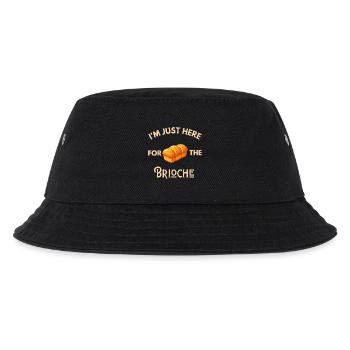 Ich bin nur wegen des retro-kulinarischen Designs hier. - Kinder Bucket Hat - Schwarz - Vorne