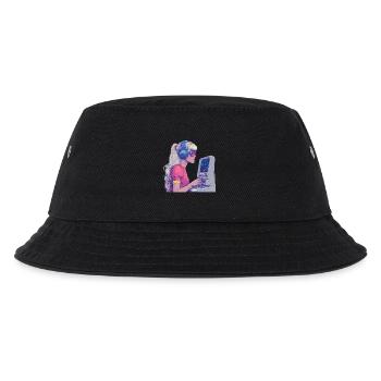 Retro Gamer Girl im Neonstil - Kinder Bucket Hat - Schwarz - Vorne