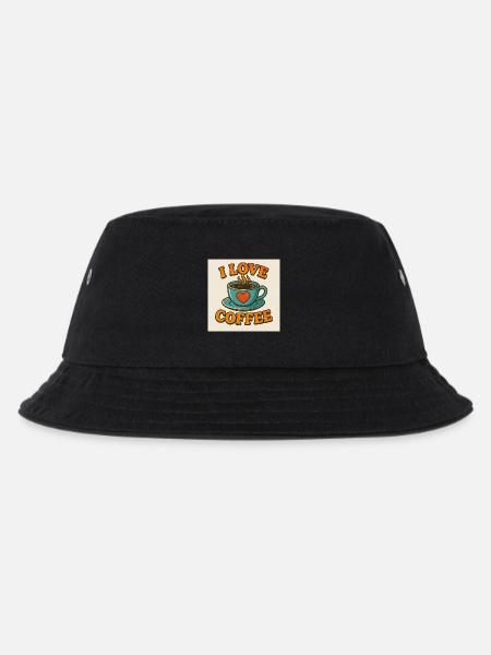 Kaffee-Liebesbecher - Kinder Bucket Hat - Schwarz