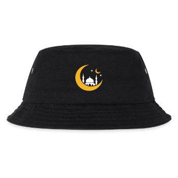 Islam Crescent Moon Moskee Silhouette - Kinder Bucket Hat - Schwarz - Vorne